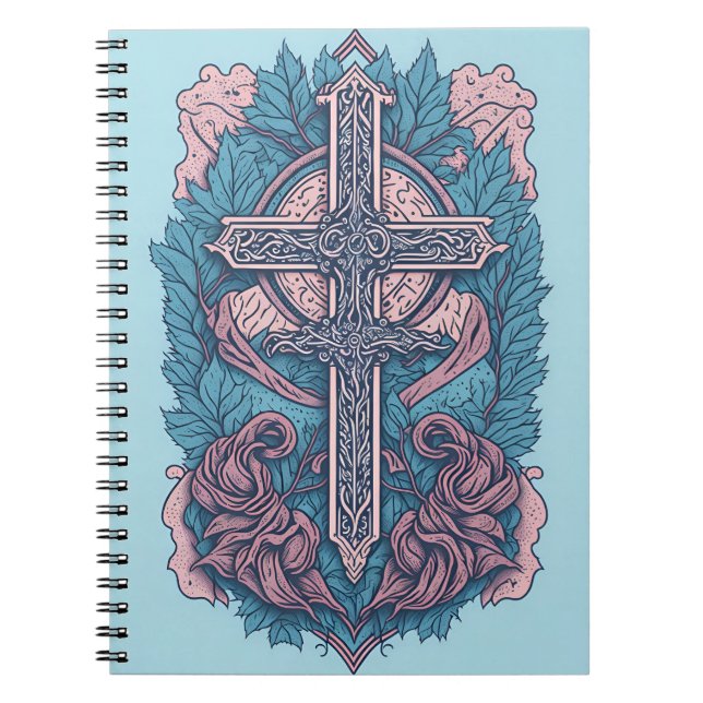 cross tattoo flower 23 notebook (Front)
