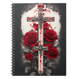 cross tattoo flower 3 notebook
