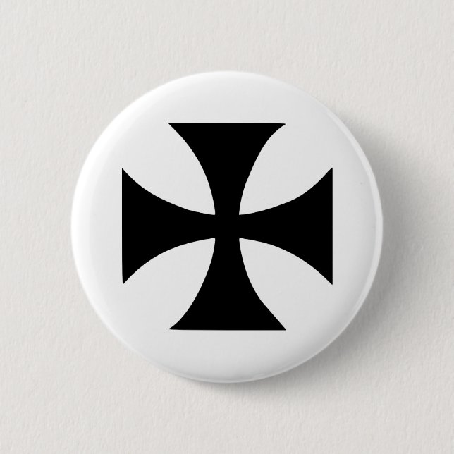 Cross Templar 6 Cm Round Badge (Front)