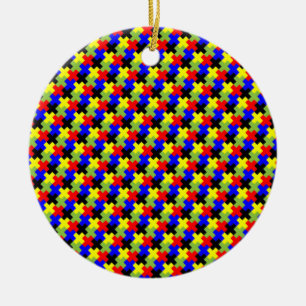 Cross - Tetris - Retro Ceramic Ornament
