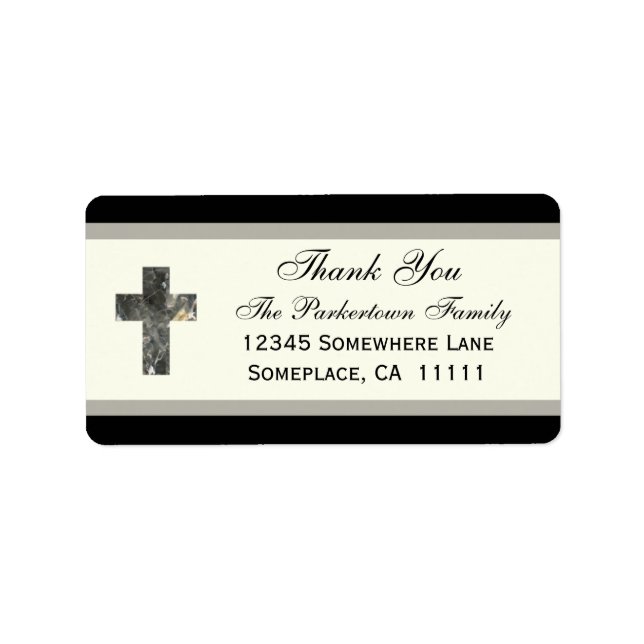 Cross Thank You Label (Front)