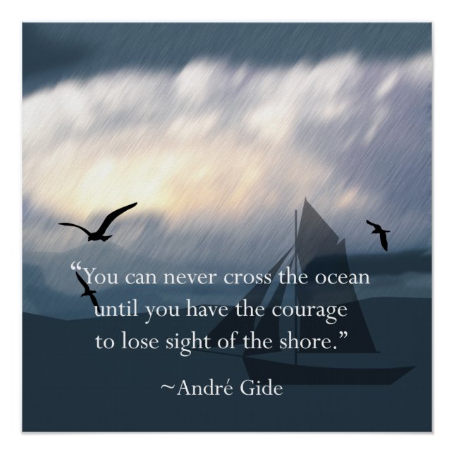 Cross the Ocean Inspirational Sq Poster (Front)