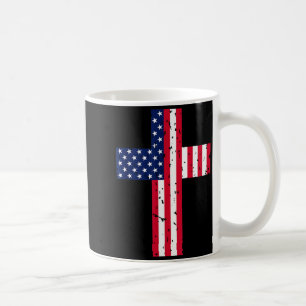 Cross Usa Flag Christian Religious Us America Fait Coffee Mug