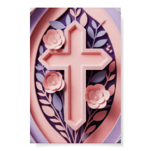 Cross Wall Art Poster | Minimal Ai design 