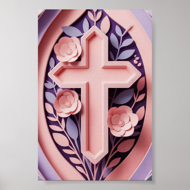 Cross Wall Art Poster | Minimal Ai design  (Front)