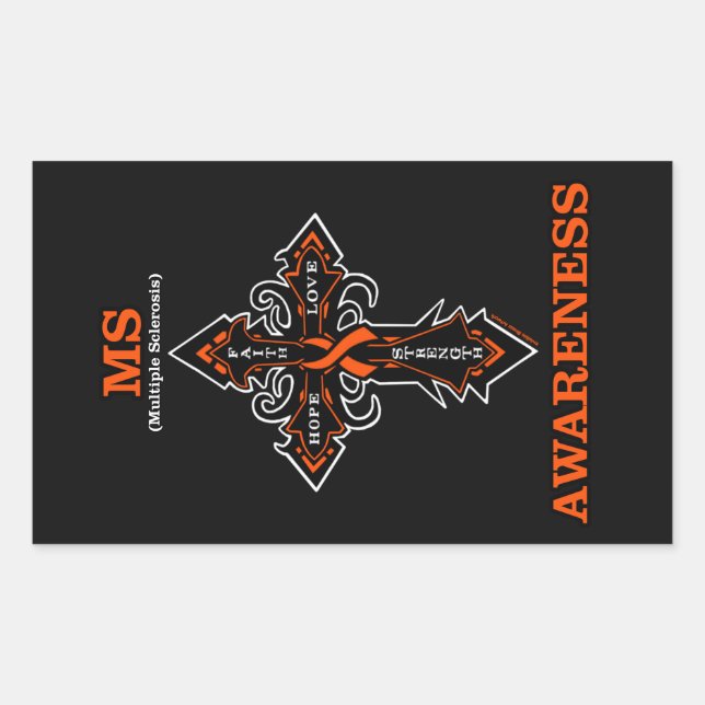Cross/Warrior...MS Rectangular Sticker (Front)