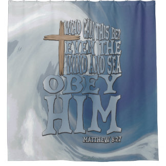 Cross Wind and Wave Obey On Big Wave Curl Shower Curtain