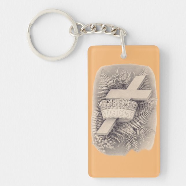 Cross with a crown and victory key ring (Front)