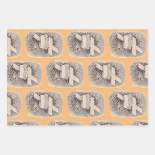 Cross with a crown and victory wrapping paper sheet