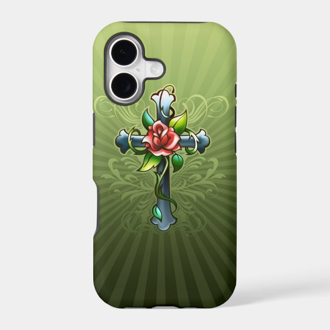 Cross with a Thorned Rose iPhone 5 Case (Back)