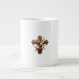 Cross with Doves – Christian Faith Inspirational D Large Coffee Mug