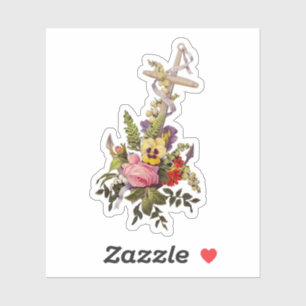 Cross with flowers in the form of an anchor