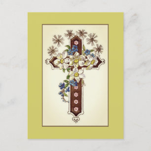 Cross With Flowers Postcard