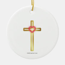 Cross with Heart in the Middle - round, 