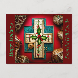 Cross with Holly Seasonal card