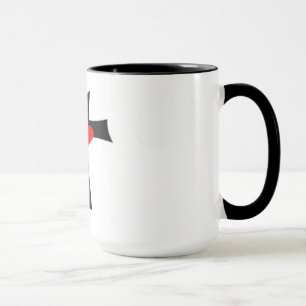 CROSS WITH RED HEART MUG