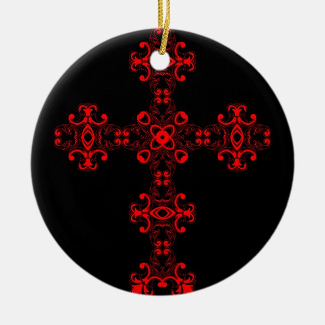 Cross with red ornament (Front)