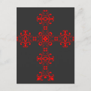 Cross with red ornament postcard