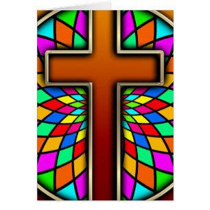 CROSS WITH STAINED GLASS