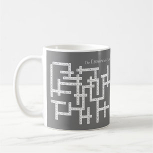 Cross Words Puzzle Semantics Humor Grey Coffee Mug