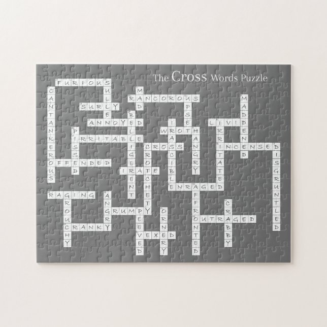 Cross Words Puzzle Semantics Humour Grey (Horizontal)