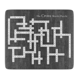 Cross Words Puzzle Semantics Humour Grey Cutting Board