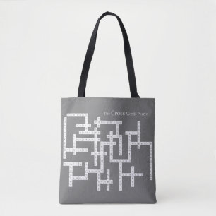 Cross Words Puzzle Semantics Humour Grey Tote Bag