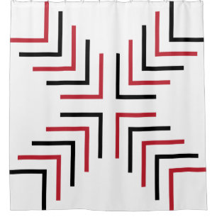 Cross X - red and black Shower Curtain