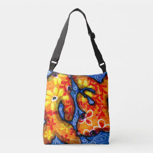 Crossbody Bag Purse - Koi Fish Abstract Art