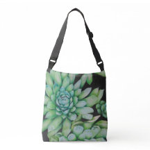 Crossbody Hand Bag - Succulents Print