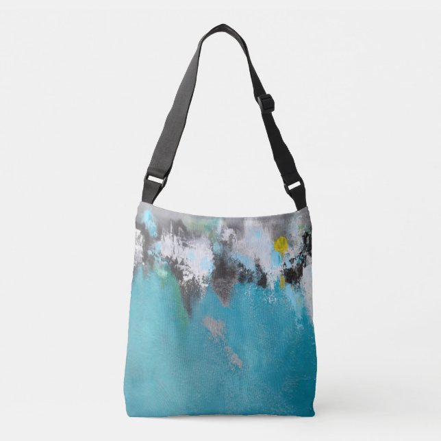 Crossbody Tote Bag - Abstract 'Coast' (Front)