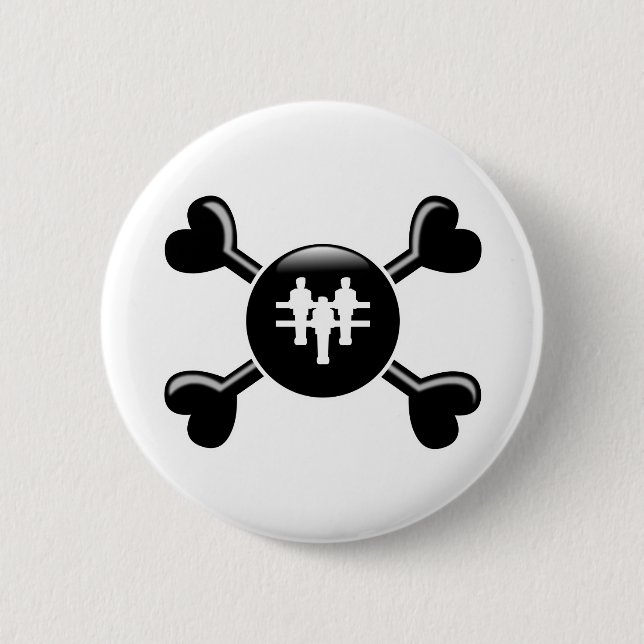 Crossbones Foosball 6 Cm Round Badge (Front)