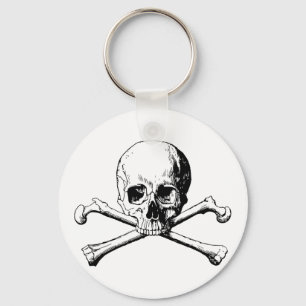 Crossbones skull key ring