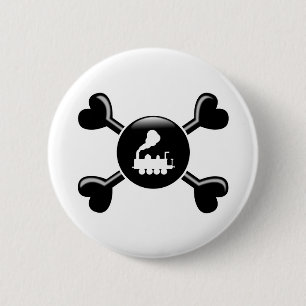 Crossbones Trains 6 Cm Round Badge