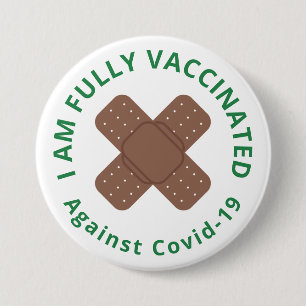 Crossed Adhesive Bandages Fully Vaccinated Button