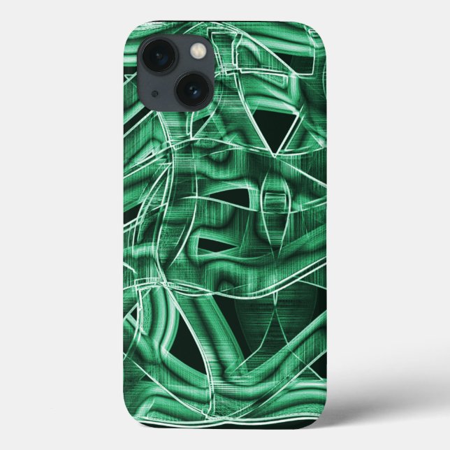 Crossed and overlapping green acrylic tape cutouts Case-Mate iPhone case (Back)