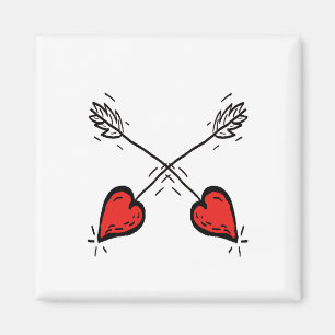 Crossed Arrow Hearts by Cussdum Designs Magnet
