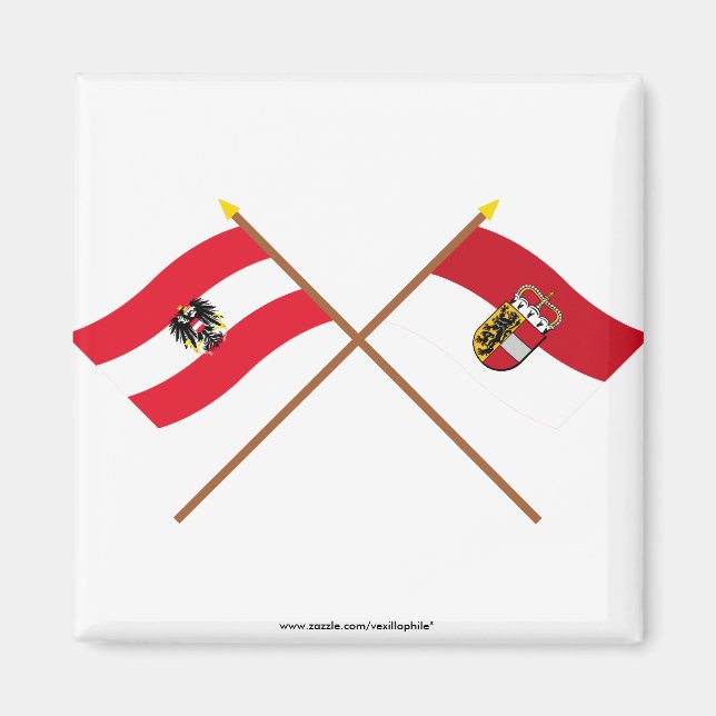 Crossed Austria and Salzburg flags Magnet (Front)