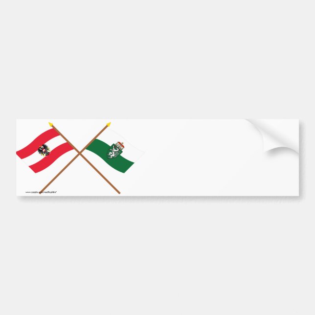 Crossed Austria and Steiermark flags Bumper Sticker (Front)