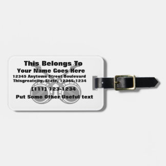 crossed banjos black luggage tag