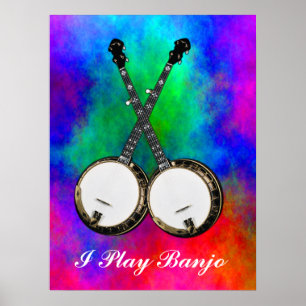 CROSSED BANJOS-POSTER POSTER