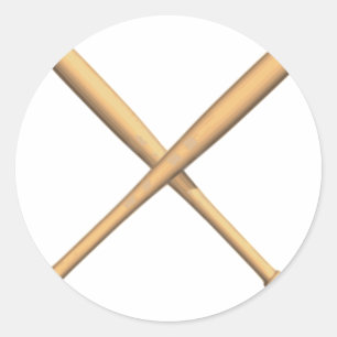 Crossed Baseball Bats Classic Round Sticker