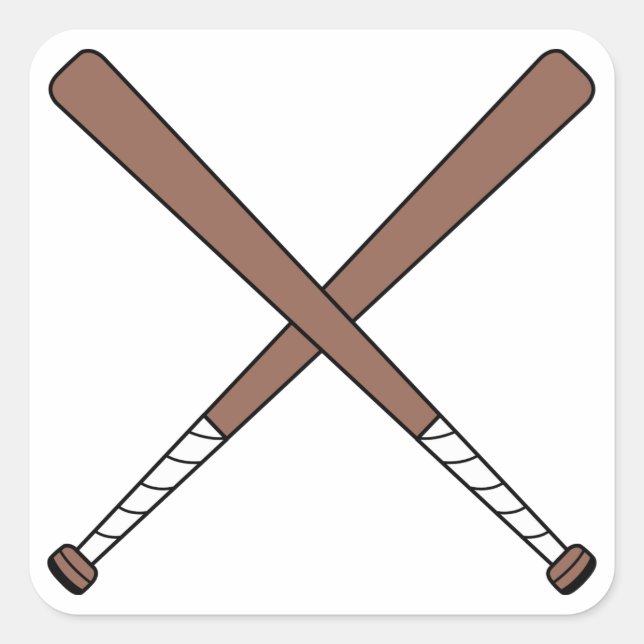 Crossed baseball Bats Square Sticker (Front)