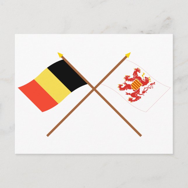 Crossed Belgium and Limbourg Flags Postcard (Front)