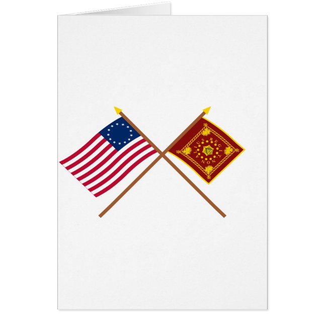 Crossed Betsy Ross and Pulaski Flags (Front)