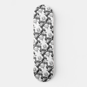 Crossed bones filigree skateboard