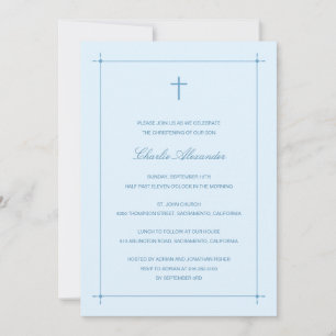 Crossed Border Baptism/Christening Invitation