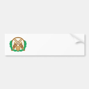 Crossed Chainsaw Timber Wood Leaf Bumper Sticker