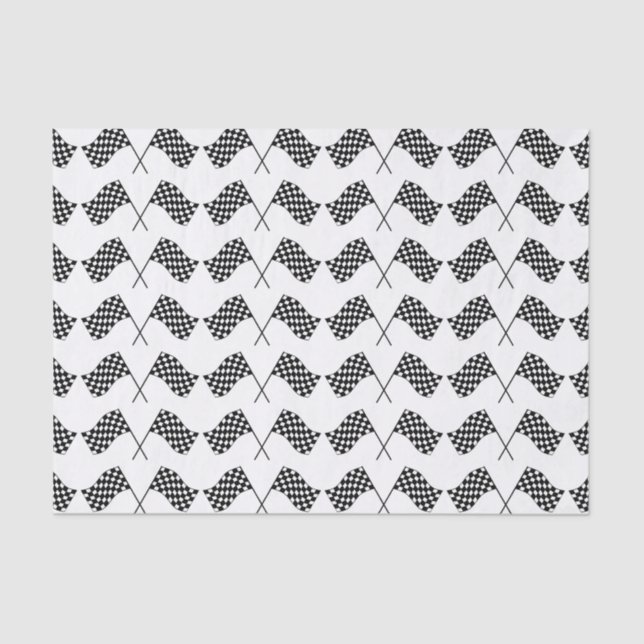 Crossed Chequered Flags Tissue Paper (Front)