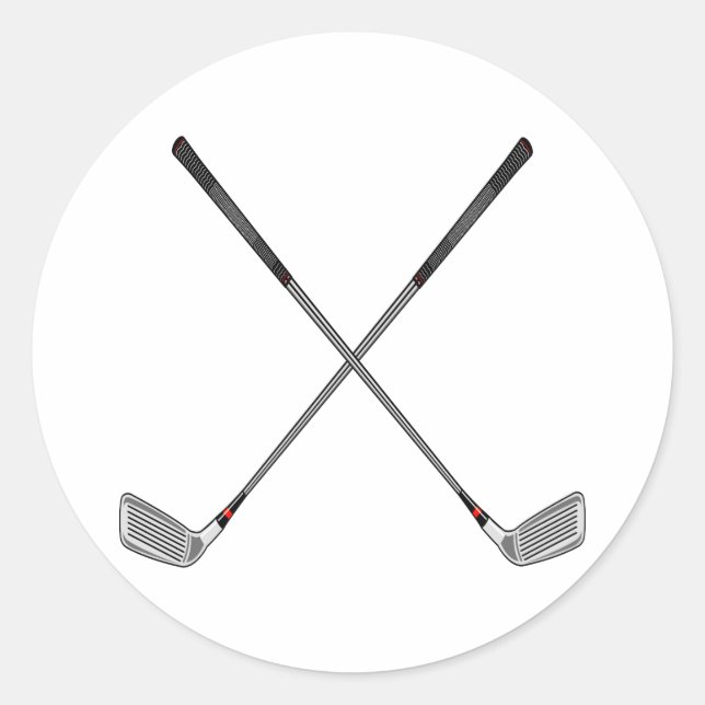 Crossed Clubs Classic Round Sticker (Front)